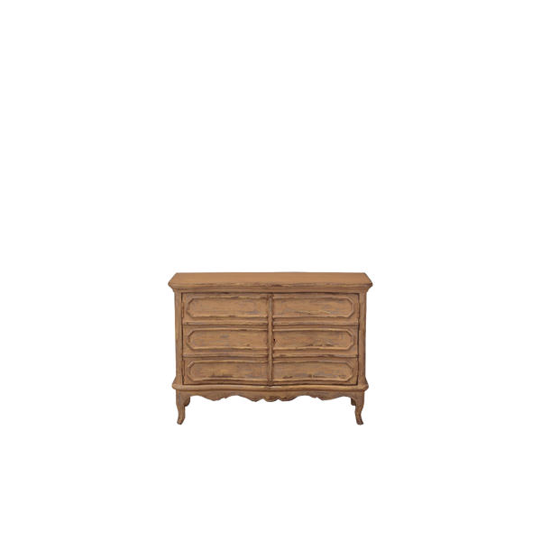 Aparador Heritage de madera con molduras y patas torneadas, vista frontal