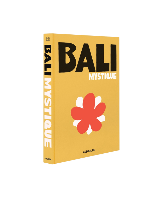 Caja de libro Bali Mystique amarilla con flor roja