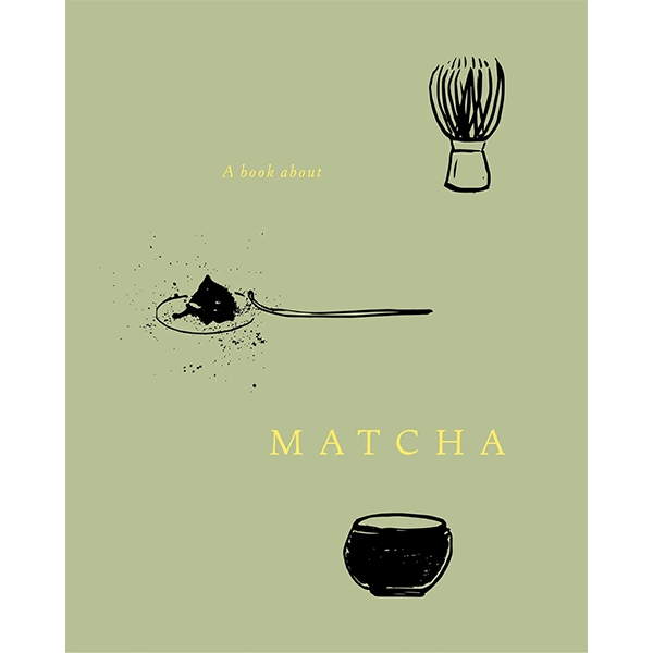 Libro de tapa blanda sobre matcha, con ilustración de taza y cuenco