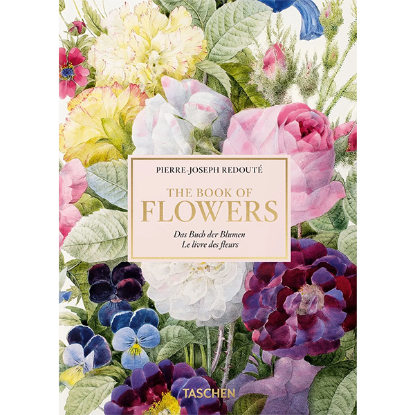 Portada de libro con flores ilustradas y título The Book of Flowers, edición 45