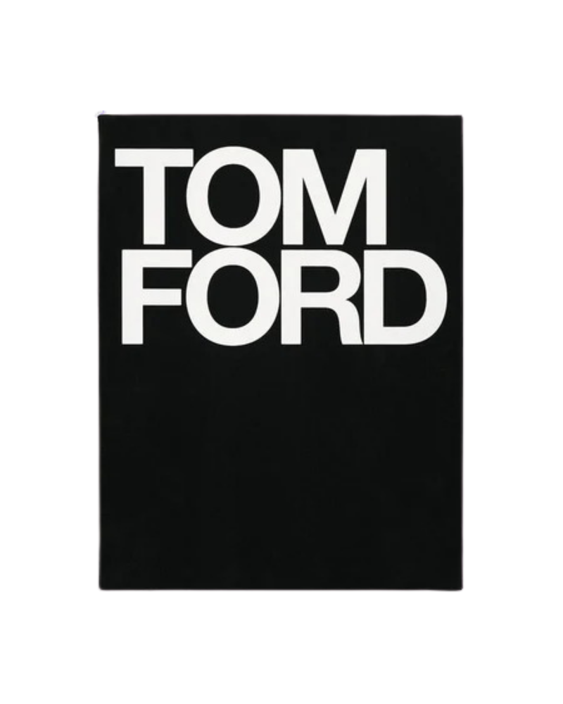 Tapa negra con texto TOM FORD en letras blancas