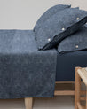 SABANA160X275 ANEMONA INDIGO (CAMA90/100CMS) ALGODON ESTAMPADO