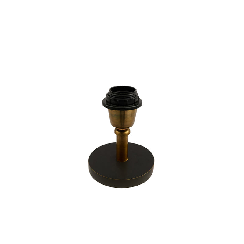 Base de lámpara de mesa Manzi con base circular negra y soporte dorado