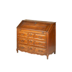 Secreter de madera vintage con tapa abatible y tres cajones con tiradores
