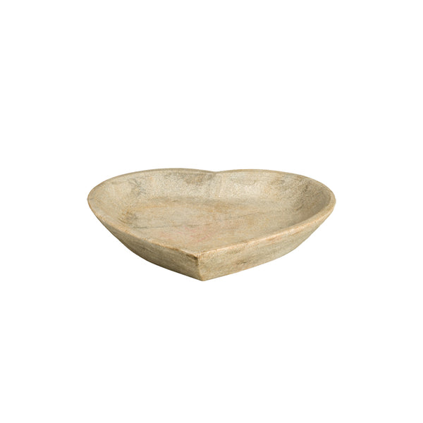 Cuenco de mármol con forma de corazón, beige claro, interior liso