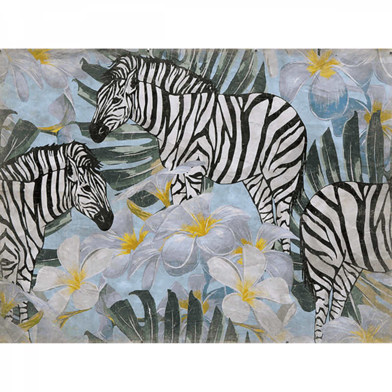 PANEL120X90CM ZEBRE FLEURI+BASTIDOR
