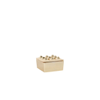 Cenicero de metal dorado con base rectangular y ceniceros en forma de tazas