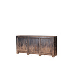 Aparador Heritage de madera maciza con 3 puertas y patas de madera; estilo envejecido.