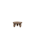 Mesa auxiliar redonda de madera con tres patas de madera