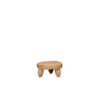 Mesita auxiliar de madera Heritage redonda, tapa tallada y tres patas