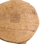 Mesita auxiliar Heritage de madera, vista de la tapa con vetas y textura