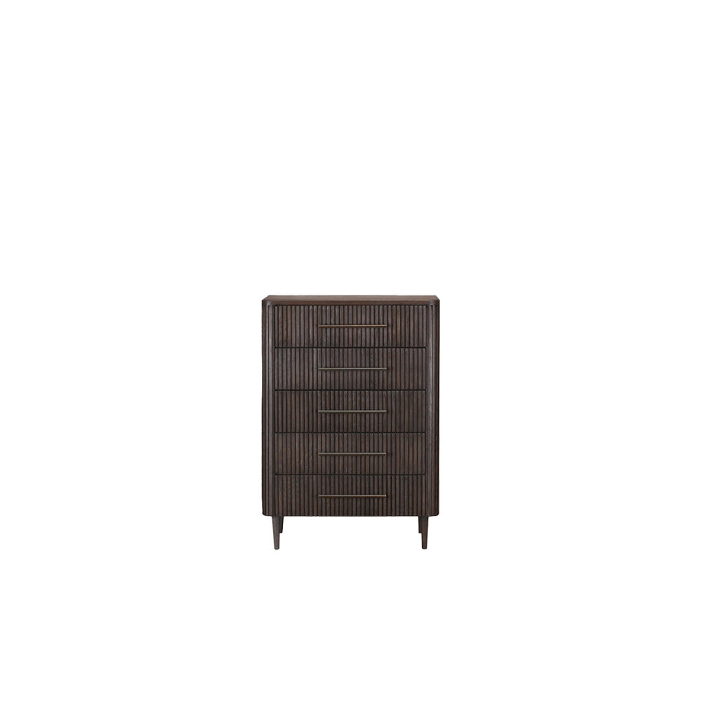 Cajonera de madera Heritage con 5 cajones y frentes con listones oscuros