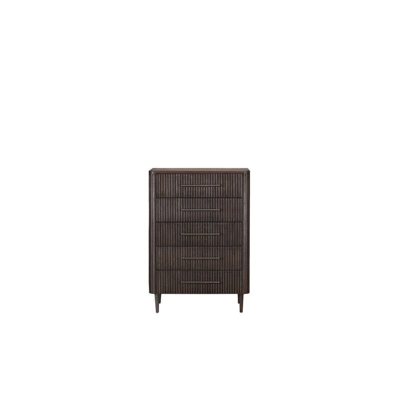 Cajonera de madera Heritage con 5 cajones y frentes con listones oscuros