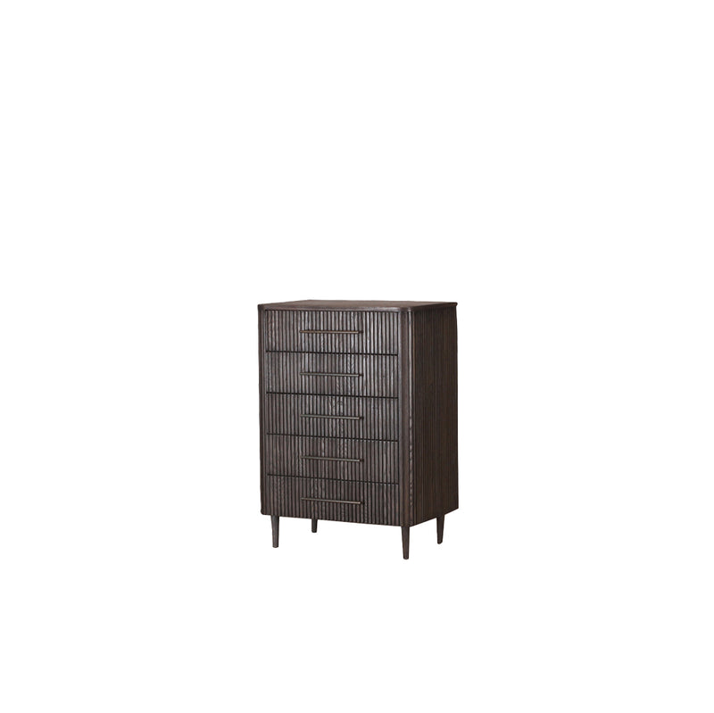 Cajonera de madera Heritage con 5 cajones, listones verticales y patas