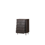 Cajonera de madera Heritage con 5 cajones, dos cajones abiertos y manijas