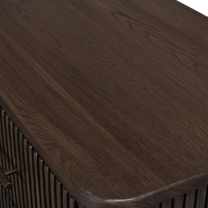Tapa de madera de la cajonera Heritage con textura de vetas oscuras