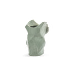Jarrón de cerámica con forma de búho, gris claro, vista lateral