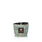 Vela Baobab en frasco azul turquesa con relieve, tapa negra y etiqueta Baobab