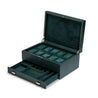 BRITISH RACING 10 PIECE WATCH BOX W/STORAGE GREEN