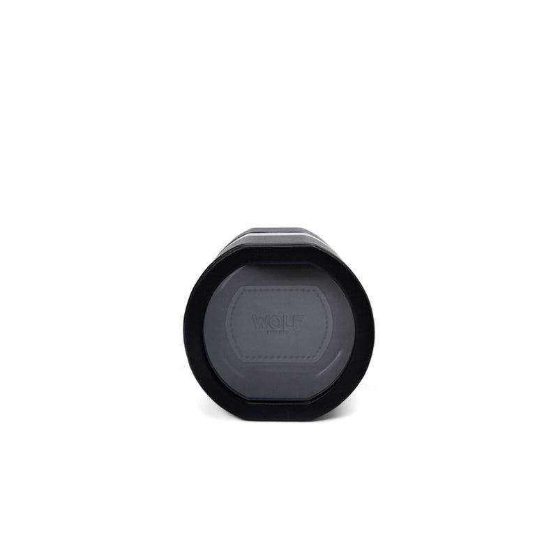 Enrollador de relojes automático WOLF negro, tapa circular con logo