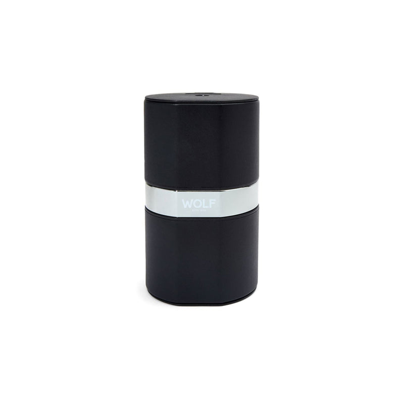 Enrollador de relojes automático WOLF negro, cilindro con franja blanca central