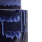 Base de cerámica azul brillante de la lámpara John con patrón de manchas