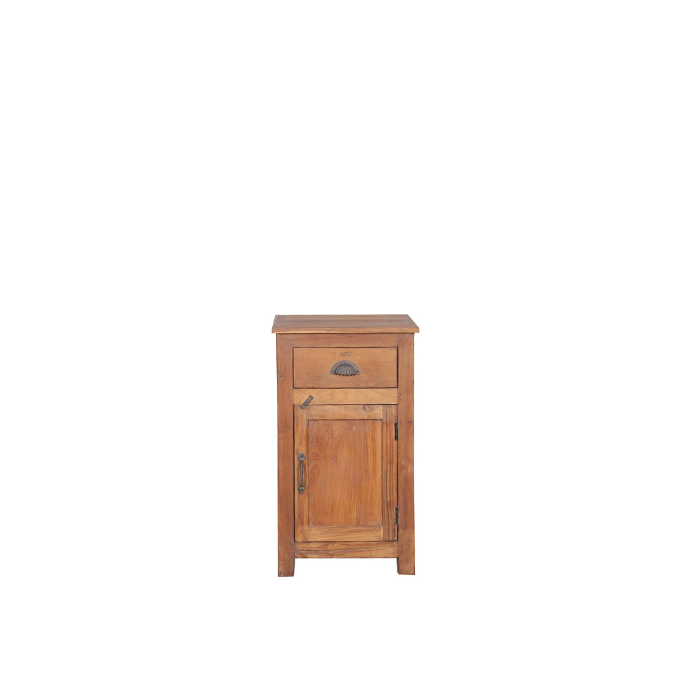 Aparador pequeño de madera Indian Treasures con 1 cajón y 1 puerta con tirador