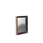 Espejo de pared rectangular de madera con marco desgastado oscuro