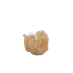 Portavelas Anita de color beige, en forma orgánica y transparente.