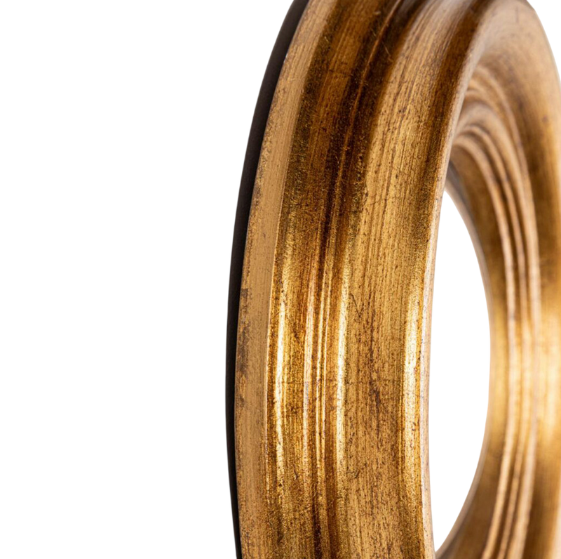 Espejo madera convexo Gold Ø85