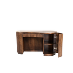 Escritorio de madera de mango con mueble lateral y compartimento interior