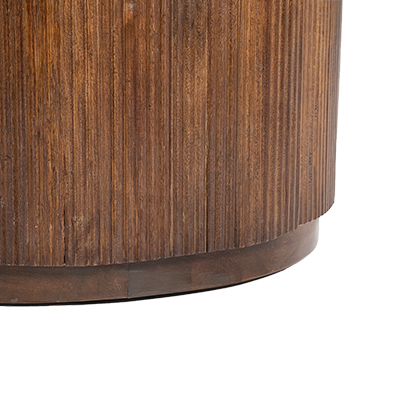 Base del escritorio de madera con faldón curvo
