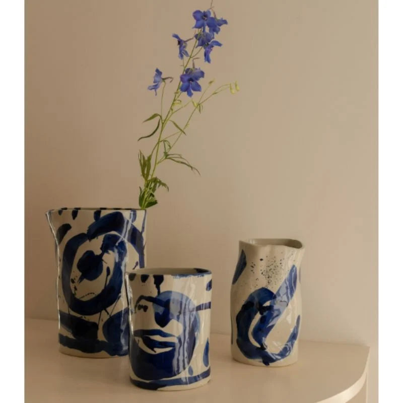 Jarrón de cerámica Blue Sophia L