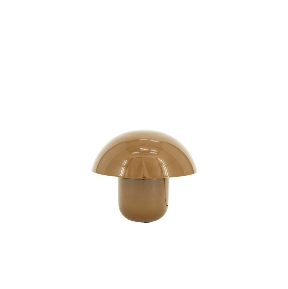 Lámpara Toad de seta con tulipa ámbar y base cilíndrica