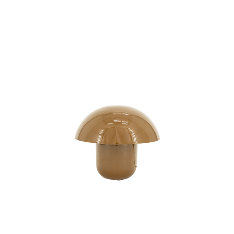 Lámpara Toad de seta con tulipa ámbar y base cilíndrica