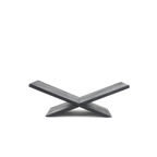 Soporte para libros de madera oscura en forma de X