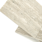 Soporte para libro de mármol crema con vetas, vista de canto y textura