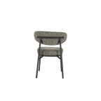 Silla Jari con asiento y respaldo redondeados en tela gris jaspeado y patas negras