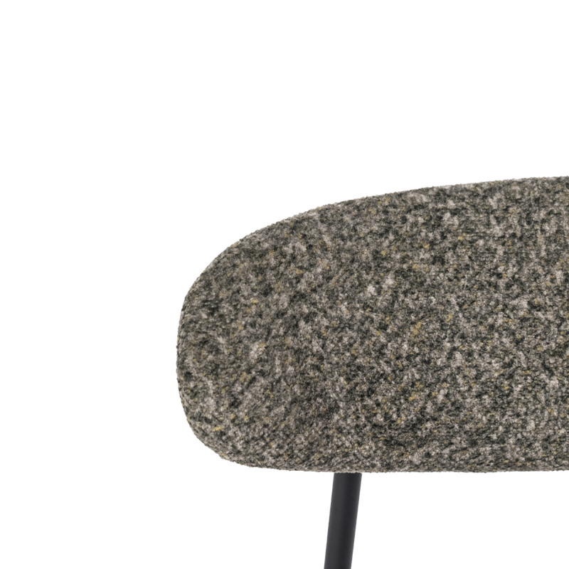 Respaldo de silla Jari en tela gris jaspeada de textura marcada