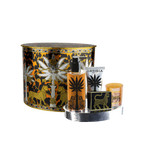 Set de regalo Ortigia Ambra negra con lata decorativa y velas