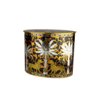 Lata decorativa Ortigia Ambra negra con estampado de animales y flores