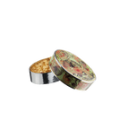 Cristales aromáticos Fico d'India en recipiente metálico plateado con tapa abierta