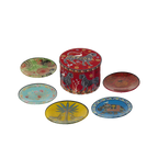 Set de 5 platos de cristal Ortigia, estampados coloridos con animales y formas