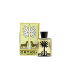 Aceite corporal Ortigia en botella de vidrio con tapa negra y diseño siciliano