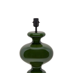 Base de lámpara verde con cuenco de vidrio y casquillo negro superior