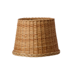 Pantalla de mimbre beige para lámpara de pie, forma cónica