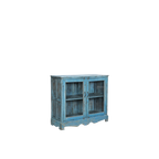 VITRINA MADERA AZUL/CRISTAL 102X41X90H 14