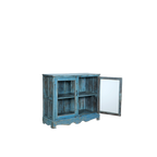 VITRINA MADERA AZUL/CRISTAL 102X41X90H 14
