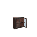 Aparador negro Indian Treasures con 2 puertas de cristal, una abierta