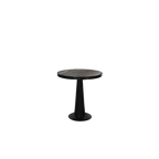 Mesa redonda de madera con base central negra